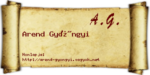 Arend Gyöngyi névjegykártya