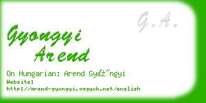 gyongyi arend business card